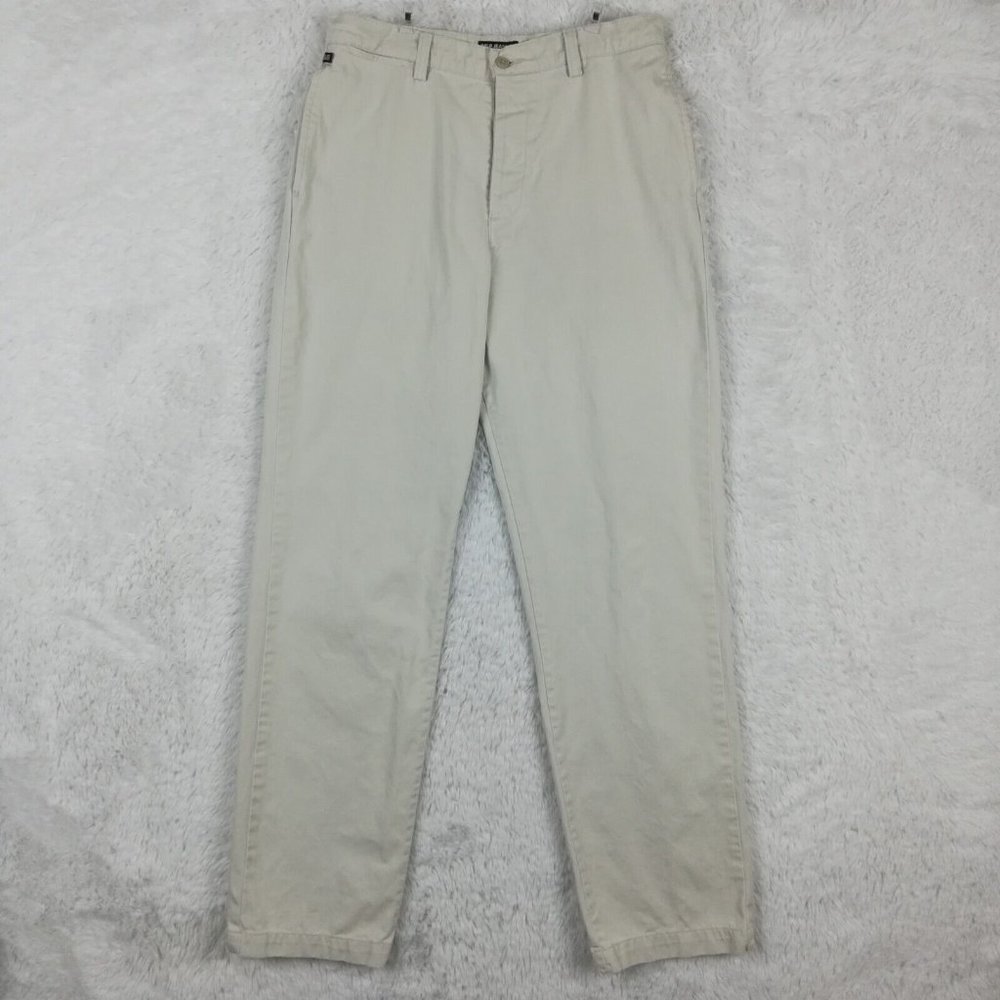 Polo Jeans Co. Womens Pants Twill Plain Front High Rise Button Fly 10
